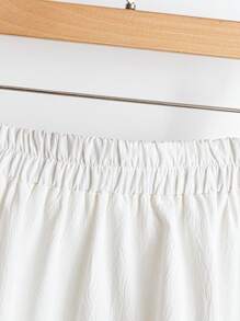 SHEIN Clasi Falda de vacaciones con adorno de conchas y diseño de parches en estilo playa para mujeres - Blanco - Ver 5