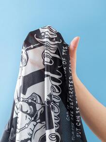 Manfinity EMRG 男士夏季字母天使印花V领短袖T恤 - 彩色 - 查看 5