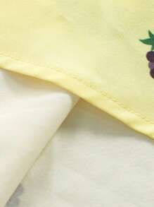 女式夏季法式休闲度假黄色褶饰方领多层荷叶边花卉印花长裙 - 彩色 - 查看 6