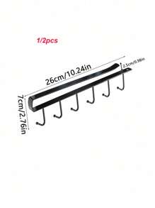1 件/无需钻孔壁挂式搁架，带 6 个挂钩，铁艺珠宝配件收纳挂架，适用于存放钥匙扣、项链、娃娃、小雕像和其他各种小物件，储物挂钩，适用于家庭、卧室、橱柜、校园、宿舍使用，阳光旅行凉爽