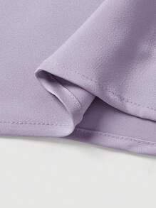 Firerie Chân váy satin đuôi cá xếp ly màu trơn thanh lịch, ôm sát, mùa hè - Màu tím  Violet - Xem 4