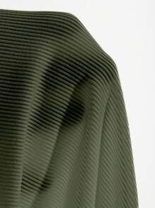 DAZY Camiseta de manga corta de mujer de cuello redondo sencilla, informal y suelta, de unicolor y acanalada - Verde militar - Ver 6
