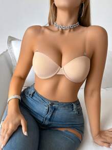 SHEIN 2pcs Women Plain Simple Underwear Strapless Bra With Steel Rings - Multicolor - View 4