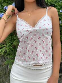 SHEIN SunnyBelle 花卉印花可爱风格女式吊带背心，夏季上衣 - 彩色 - 查看 6