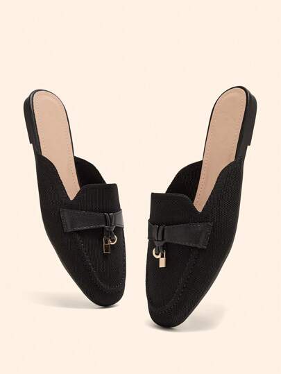 CUCCOO BASICS 女士舒适一脚蹬穆勒平底鞋，圆头，通勤两用，透气