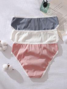 3pcs/Pack Casual & Comfortable Minimalist Girls' Underwear Girls Panties Set Underwear For Girls Young Girls Sets Summer Girls Cotton Underwear - Multicolor - View 2