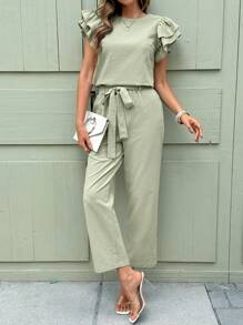 SHEIN Clasi 女士日常两件套服装 - 綠色 - 查看 5