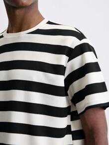 Maija 黑白条纹短袖圆领T恤，2025夏季新款，海滩必备，节日，独立日，城市通勤，商务休闲，日常休闲，百搭，时尚，办公室，婚礼嘉宾，派对，毕业季