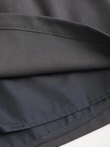 Sweetra A-Line Mini Skirt With Bowknot Waist & Side Slit For Women, Stylish Design, Spring/Summer - Dark Grey - View 3