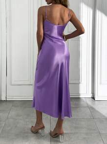 EURMUSE OFF SHOULDER V COLLAR MAXI STRAP DRESS Women Dresses Birthday Women S Clothes Woman S Summer Clothes Women Summer Clothing - Purple - View 2