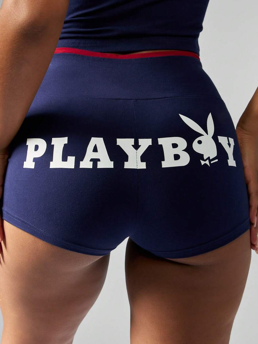 Missguided x Playboy 高腰健身短裤舞蹈瑜伽跑步运动短裤