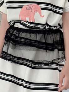 DAZY Casual Style Girls Lace Waist Skirt, Fashionable New Summer Lace Waist Skirt, Summer Skirt - Black - View 6