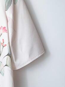 Lacomfia 2件套纽扣领花卉印花衬衫和裤子休闲女装 - 彩色 - 查看 5