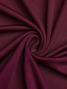 SHEIN MOOSTA Bộ đồ nữ thành thị gợi cảm lãng mạn không tay hở lưng cổ xếp ly + váy maxi xẻ cao màu đỏ rượu vang - Màu Đỏ Sâu - Xem 8