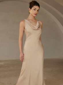 Aveloria Rosie Romantic Italian Style Scoop Neck Sleeveless Cinched Waist Bodycon Dress For Women