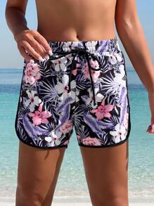 Swim SPRTY 女士花卉印花休闲运动短裤 - 彩色 - 查看 3