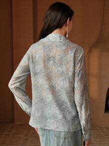 Anewsta Áo cánh tua rua thời trang thanh lịch dành cho nữ - Màu xanh bụi bặm - Xem 2