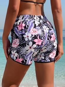 Swim SPRTY 女士花卉印花休闲运动短裤 - 彩色 - 查看 2