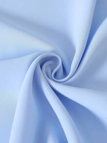 女童优雅圆领心形网眼泡泡袖蝴蝶结前部休闲时尚连衣裙，适合度假、旅行和生日礼物，夏季 - 淺藍色 - 查看 7