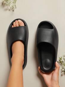 SHUZIA Thick Sole EVA Foam Slides Summer Shoes Spring Shoes Spring Break Easter - Black - View 1