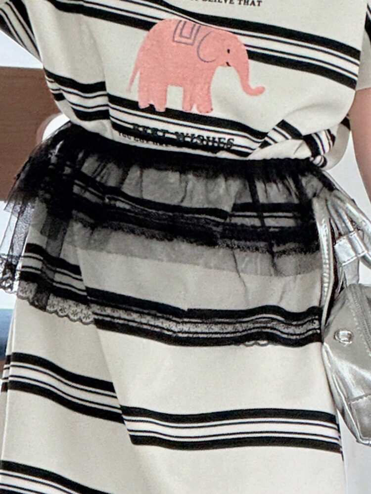 Casual Style Girls Lace Waist Skirt, Fashionable New Summer Lace Waist Skirt, Summer Skirt