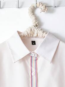 Lacomfia 2件套纽扣领花卉印花衬衫和裤子休闲女装 - 彩色 - 查看 4