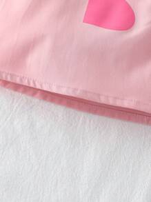 SHEIN 女童翻领前纽扣装饰可爱花卉印花褶皱下摆短袖连衣裙，夏季