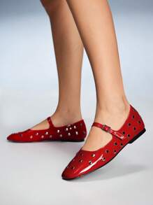 CUCCOO GRLICON Women's Y2K Style Flat Shoes, Suitable For Punk, Biker, Cool Girl, Halloween, Christmas, Party Outfits - Red - View 4