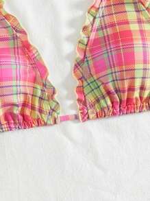 Swim Mod 1pc Women's Swimwear Random Print Triangle Halter Bikini Top For Summer Beach Vacation - Multicolor - View 7