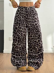 Coolane Quần họa tiết da báo cho nữ, thời trang cho mùa hè - Nhiều màu - Xem 1