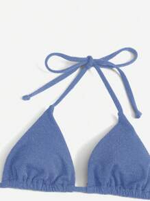 Swim Vcay Bikini deux-pièces bleu avec paillettes pour vacances à la plage