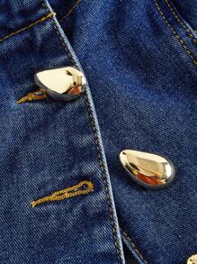 Selenza 女式夏季休闲前扣式肩带牛仔吊带背心 - 藍色 - 查看 4