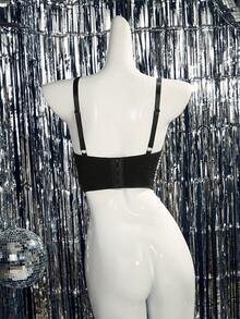 MidnightGlam حمالة نسائية عصرية مزينة بالخرز الاصطناعي، صدرية جذابة