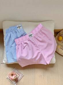 Comfortcana Quần short sọc thường ngày cỡ lớn, phù hợp cho mùa hè - Nhiều màu - Xem 1