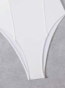 Bonvoyette Bộ đồ bơi một mảnh thanh lịch dành cho nữ có dây đeo vai bằng ren có thể tháo rời - trắng - Xem 6