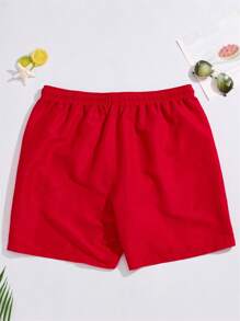 Surfspeed Pantaloncini da spiaggia casual con coulisse in vita, colore tinta unita, taglie forti, pantaloncini da bagno estivi da uomo, stile hawaiano