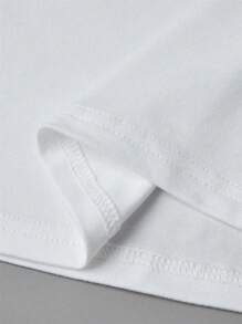 INAWLY Women's Bow Decor Stand Collar Short Sleeve Fashion T-Shirt - White - View 3