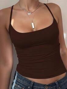 INAWLY Women's Solid Color Ruffle Sleeveless Elegant Tank Tops For Summer
