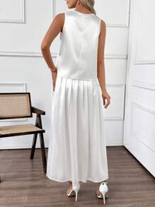 EMERY ROSE Bộ trang phục hai mảnh cho phụ nữ mặc hàng ngày Bộ trang phục hai mảnh cho phụ nữ Bộ trang phục phù hợp cho phụ nữ Bộ trang phục mùa hè cho phụ nữ Bộ trang phục hai mảnh cho giáo viên - trắng - Xem 2