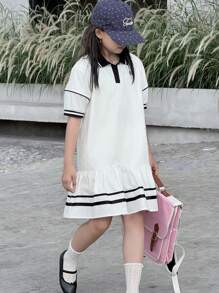 DAZY Tween Girls Daily Casual Fall Dress - White - View 5