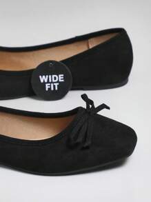 SHUZIA Giày búp bê nữ dáng rộng, mũi tròn, kiểu dáng tối giản – Thoải mái, đa năng và cổ điển, món đồ không thể thiếu cho Giáng sinh và Ngày Valentine. - màu đen - Xem 4