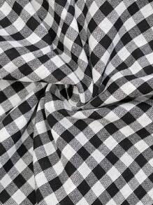 SHEIN 孕妇格子方领荷叶边下摆无袖腰部收褶夏季连衣裙