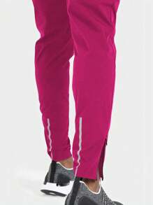 Manfinity Sport Corelite Pantalones deportivos casuales de unicolor con cordón en la cintura y ajuste slim para hombres - Rosa - Ver 2