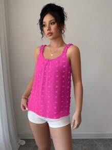 Elenzga 女士休闲纹理波尔卡圆点吊带背心，适合夏季度假