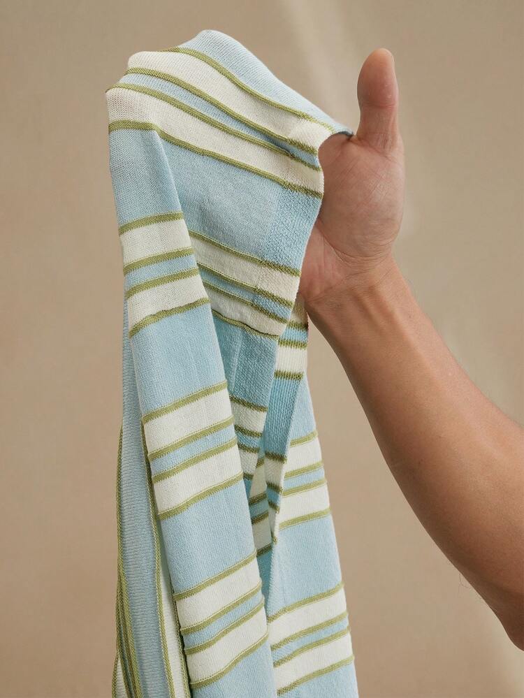 Women's Knit Elegant Casual Strap Patchwork Heavy Pleated Hem Sweater Dress