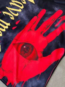 Manfinity EMRG Herren Lässig T-Shirt mit Buchstabe Muster, Rundhalsausschnitt, Kurzarm, Sommer - Schwarz - Übersicht 7