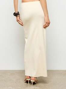 AiiRZ 超优雅长款直筒裙专业办公室工作服晚会商务铅笔紧身秋冬春 - 白色 - 查看 2