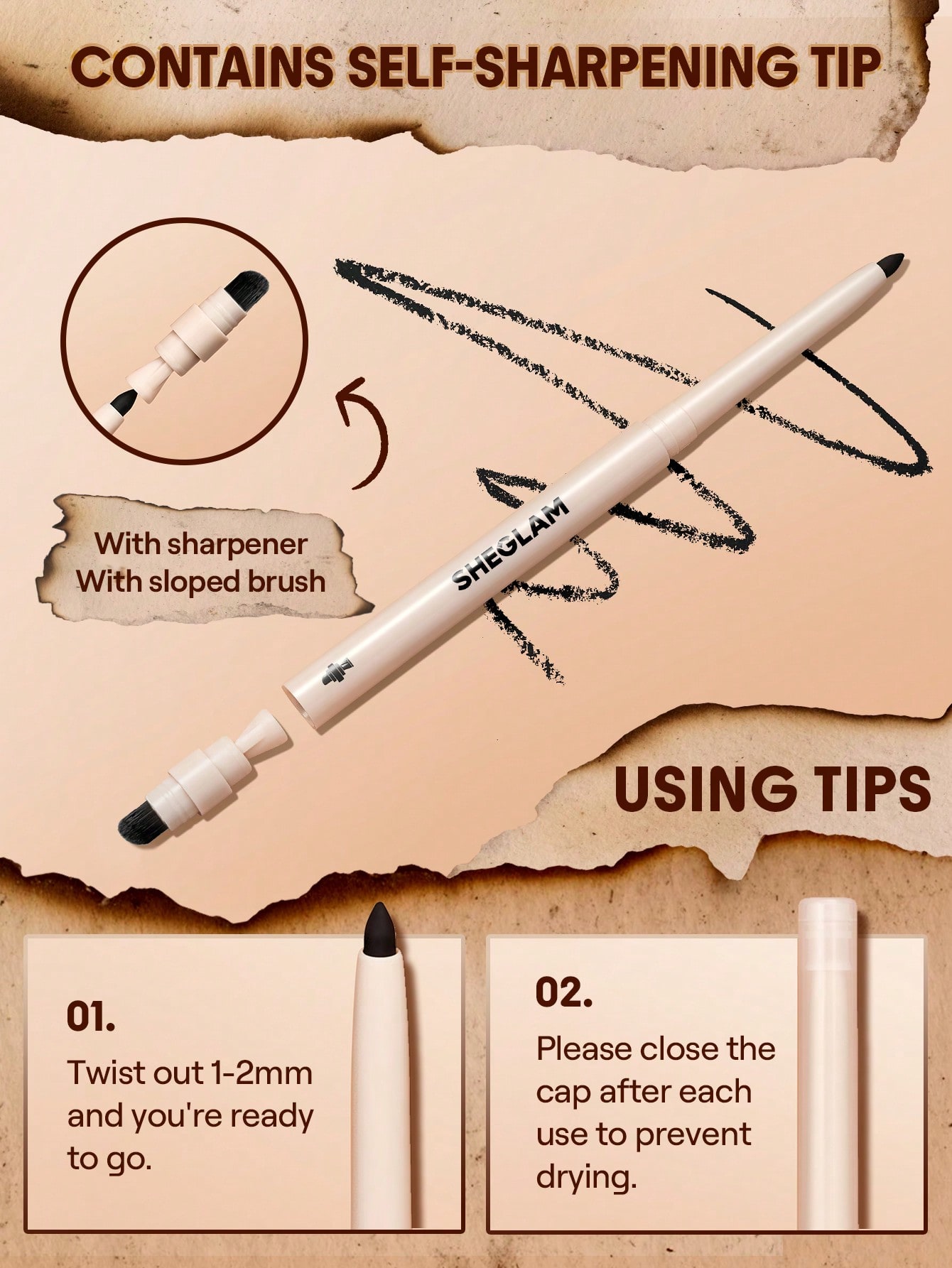 Gel Glide Eyeliner Pencil-Brown 6