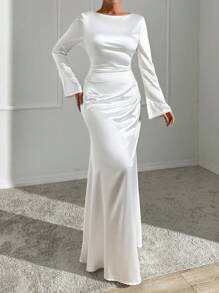 EURMUSE 女士喇叭袖人魚裙