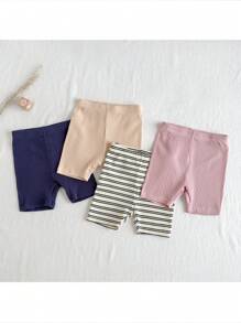 Loomiva 4件套女婴针织柔软松紧腰休闲短裤套装 - 彩色 - 查看 1